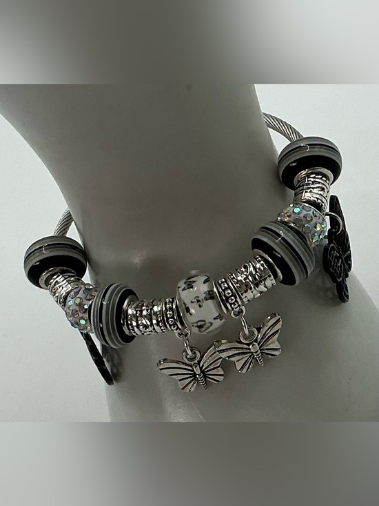 Handmade Jewelry - CUSTOM HANDMADE EUROPEAN GLASS BEAD CHARM BRACELETS-SEE DESRIPTION